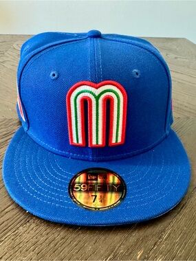 New Era 59fifty Mexico World Baseball Classic 7 1/4 Blue Trucker Cap. NWT